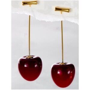 New! Free People Cherry Drop Earrings  NWOT